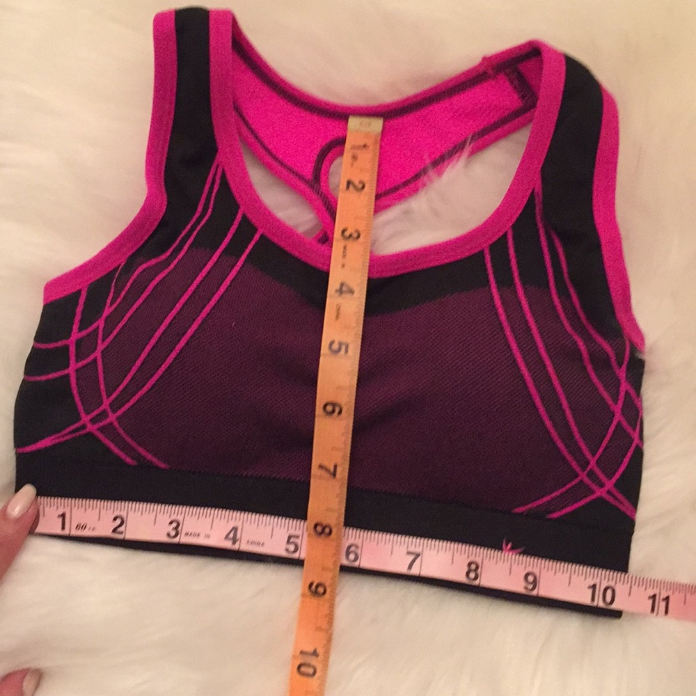 DANSKIN NOW PINK & BLACK PADDED SPORTS BRA - Picture 8 of 8